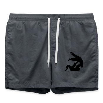Brazilian Jiu-Jitsu BJJ - Badeshorts - Anthrazit - Vorne - AI Model Male 185 light (185cm)
