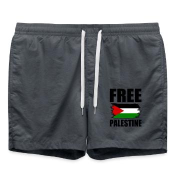 Free palestine - Swim Trunks - anthracite - Front - AI Model Male 185 light (185cm)