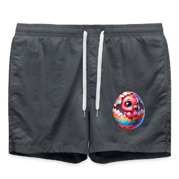 Magical Easter Flamingo Hatches from Egg - Swim Trunks - anthracite - Front - AI Model Male 185 light (185cm)