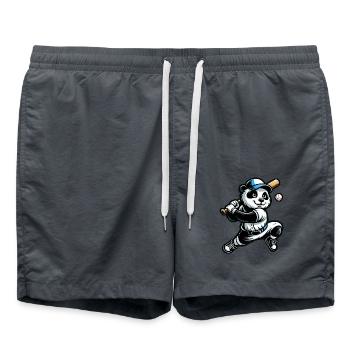 Panda Baseball Players: Hit the Game - Swim Trunks - anthracite - Front - AI Model Male 185 light (185cm)