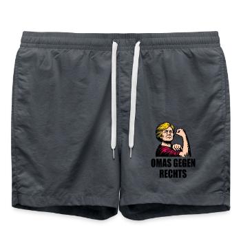 Omas gegen rechts - Badeshorts - Anthrazit - Vorne - AI Model Male 185 light (185cm)