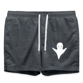 Halloween T-shirt Gespenst spooky cute Shirt - Badeshorts - Anthrazit - Vorne - AI Model Male 185 light (185cm)