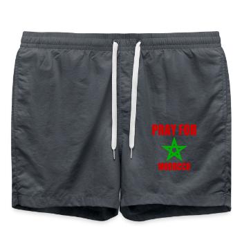 Pray for morocco maroc - Short de bain - charbon - Devant - AI Model Male 185 light (185cm)