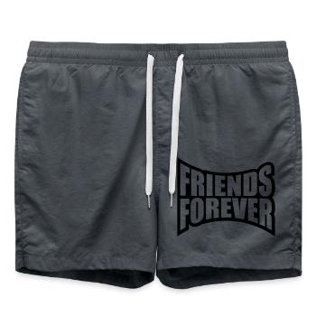 friends forever love party infinity team crew fr - Swim Trunks - anthracite - Front - AI Model Male 185 light (185cm)