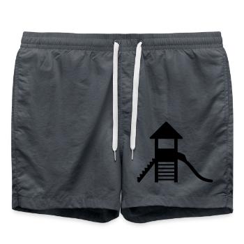 piktogram aire de jeux enfants amusants bac à sable draus - Short de bain - charbon - Devant - AI Model Male 185 light (185cm)