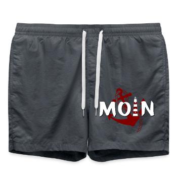 Moin Leuchtturm Anker - Badeshorts - Anthrazit - Vorne - AI Model Male 185 light (185cm)