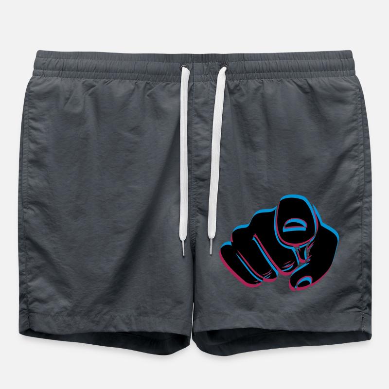 3D effect hand - Swim Trunks - anthracite