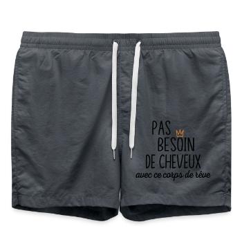 Pas Besoin De Cheveux Avec Ce Corps De Rêve - Short de bain - charbon - Devant - AI Model Male 185 light (185cm)
