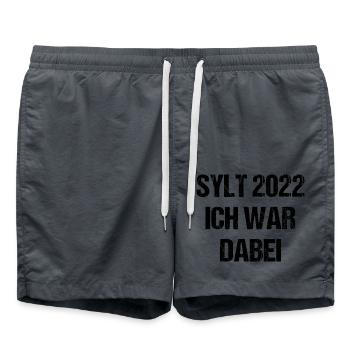 Sylt ich war dabei 9 euro ticket - Badeshorts - Anthrazit - Vorne - AI Model Male 185 light (185cm)