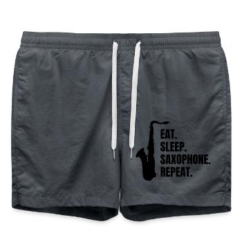 Saxophone Instrument Saxophone Music Saxophonist - Swim Trunks - anthracite - Front - AI Model Male 185 light (185cm)