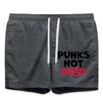 Quote punks not dead - Swim Trunks - anthracite - Front - AI Model Male 185 light (185cm)