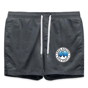 Love flying - hate people - Badeshorts - Anthrazit - Vorne - AI Model Male 185 light (185cm)