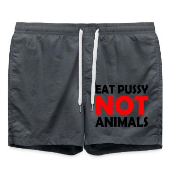 Eat pussy not animals - Short de bain - charbon - Devant - AI Model Male 185 light (185cm)