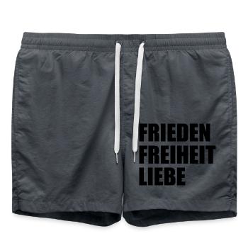 Frieden freiheit liebe - Badeshorts - Anthrazit - Vorne - AI Model Male 185 light (185cm)