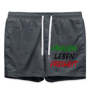 Frauen leben freiheit - Badeshorts - Anthrazit - Vorne - AI Model Male 185 light (185cm)