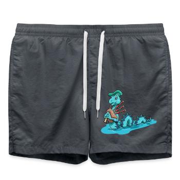 Seeungeheuer Fabelwesen Schottland Dudelsack - Badeshorts - Anthrazit - Vorne - AI Model Male 185 light (185cm)