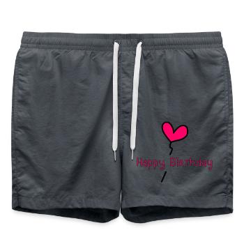 JAHRESTAG. ALLES GUTE ZUM GEBURTSTAG!. ALLES GUTE ZUM GEBURTSTAG!. - Badeshorts - Anthrazit - Vorne - AI Model Male 185 light (185cm)