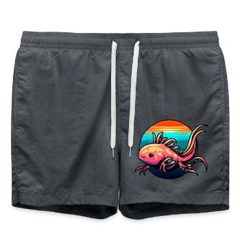 Cute Axolotl Design Sunset Sunset - Swim Trunks - anthracite - Front - AI Model Male 185 light (185cm)