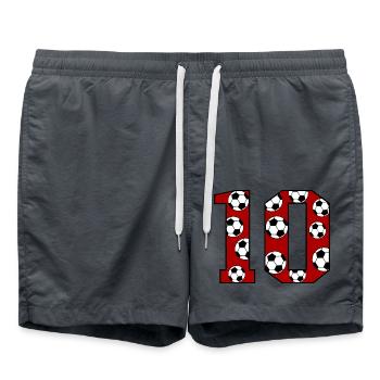 10e anniversaire Football Rouge - Short de bain - charbon - Devant - AI Model Male 185 light (185cm)