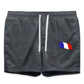 FRANCE flag and emblem of France. Endure - Swim Trunks - anthracite - Front - AI Model Male 185 light (185cm)