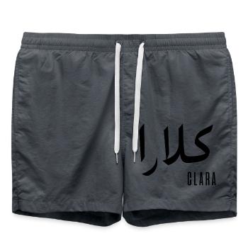 Name Clara auf Arabisch - Badeshorts - Anthrazit - Vorne - AI Model Male 185 light (185cm)
