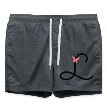 Letter L Butterfly Letter - Swim Trunks - anthracite - Front - AI Model Male 185 light (185cm)