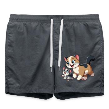 Anglais Shorthair mère et enfant - Short de bain - charbon - Devant - AI Model Male 185 light (185cm)