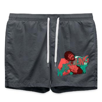 Affrontement de lutte - Short de bain - charbon - Devant - AI Model Male 185 light (185cm)