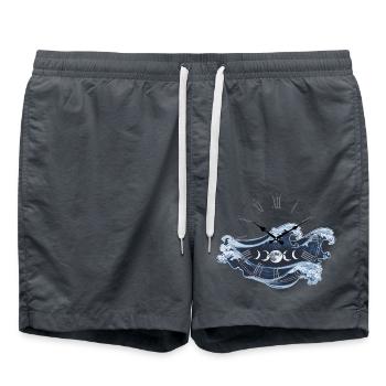 Zeit Gezeiten Wellen für Zeitlose Menschen - Badeshorts - Anthrazit - Vorne - AI Model Male 185 light (185cm)