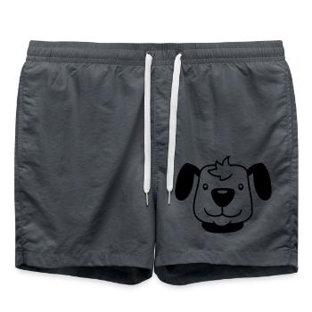 Hund Gesicht Kleines Glückliches Haustier Kopf Süß - Badeshorts - Anthrazit - Vorne - AI Model Male 185 light (185cm)
