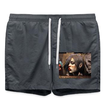London 2 - Badeshorts - Anthrazit - Vorne - AI Model Male 185 light (185cm)