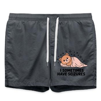 Bear with Seizures Awareness - Swim Trunks - anthracite - Front - AI Model Male 185 light (185cm)