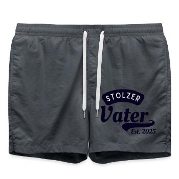 Stolzer Vater est. 2025 - Badeshorts - Anthrazit - Vorne - AI Model Male 185 light (185cm)
