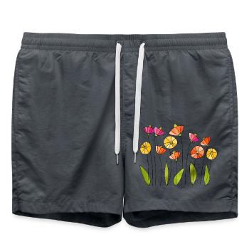 Flowers - Swim Trunks - anthracite - Front - AI Model Male 185 light (185cm)