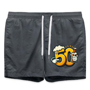50 years of beer - Swim Trunks - anthracite - Front - AI Model Male 185 light (185cm)