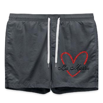La mariée cœur rouge pailleté - Short de bain - charbon - Devant - AI Model Male 185 light (185cm)