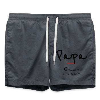 Papa - Short de bain - charbon - Devant - AI Model Male 185 light (185cm)