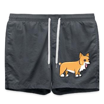 Welsh Corgi Pembroke - Badeshorts - Anthrazit - Vorne - AI Model Male 185 light (185cm)