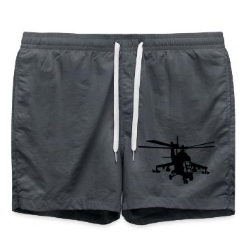 hélicoptère Mi-24 - Short de bain - charbon - Devant - AI Model Male 185 light (185cm)