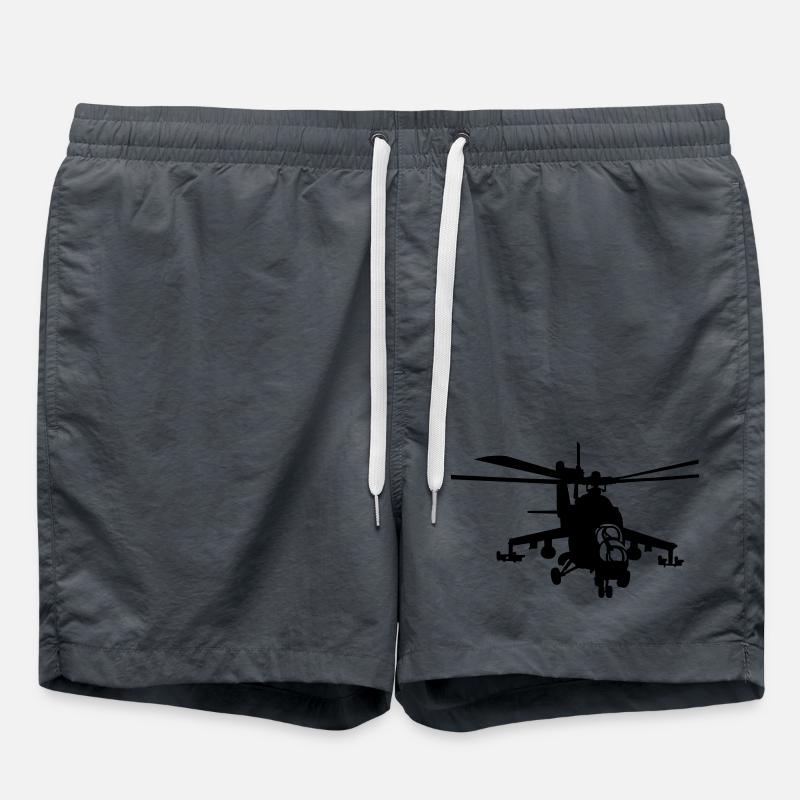 Helicopter Mi-24 - Swim Trunks - anthracite