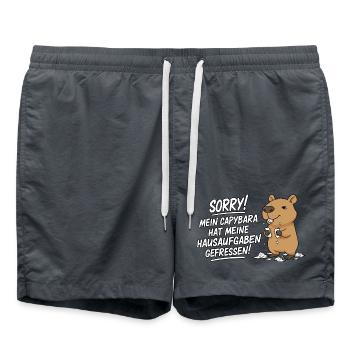 Pardon! Capybara a mangé mes devoirs - Short de bain - charbon - Devant - AI Model Male 185 light (185cm)