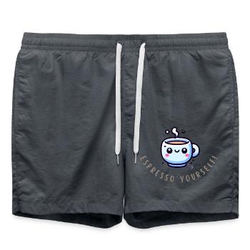 Espresso Yourself – Funny Coffee Shirt - Swim Trunks - anthracite - Front - AI Model Male 185 light (185cm)