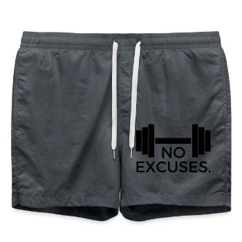 Pas d’excuses - Concevoir avec haltère - Short de bain - charbon - Devant - AI Model Male 185 light (185cm)