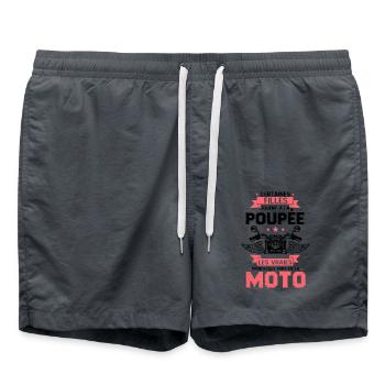 Princesses Font De La Moto Cadeau Humour - Short de bain - charbon - Devant - AI Model Male 185 light (185cm)