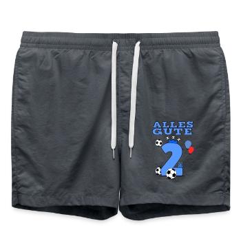 Geburtstag 2 Alles Gute Fußball - Badeshorts - Anthrazit - Vorne - AI Model Male 185 light (185cm)