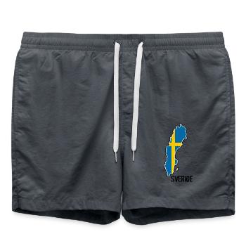 Souvenir du contour du drapeau de la Suède - Short de bain - charbon - Devant - AI Model Male 185 light (185cm)