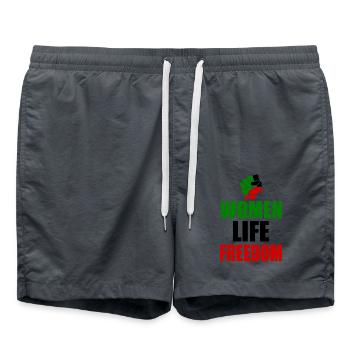 Women life freedom iran - Swim Trunks - anthracite - Front - AI Model Male 185 light (185cm)