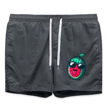 Pastèque avec lunettes de soleil - Cool Kawaii Desi - Short de bain - charbon - Devant - AI Model Male 185 light (185cm)