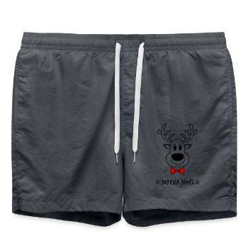 NOËL. ANNEE. ANNIVERSAIRE. RETRAITE. PAPA. MAMAM. - Short de bain - charbon - Devant - AI Model Male 185 light (185cm)