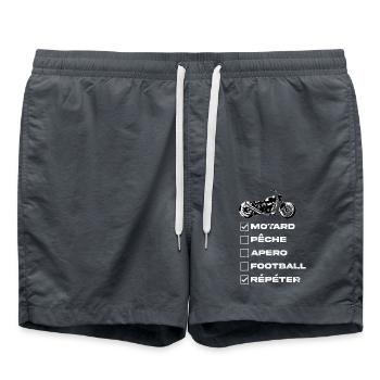 Biker design - Swim Trunks - anthracite - Front - AI Model Male 185 light (185cm)